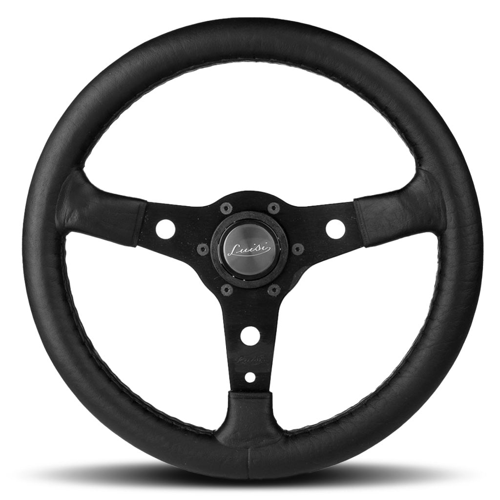 Luisi Versilia Steering Wheel - Black Polyurethane Black Spokes 350mm