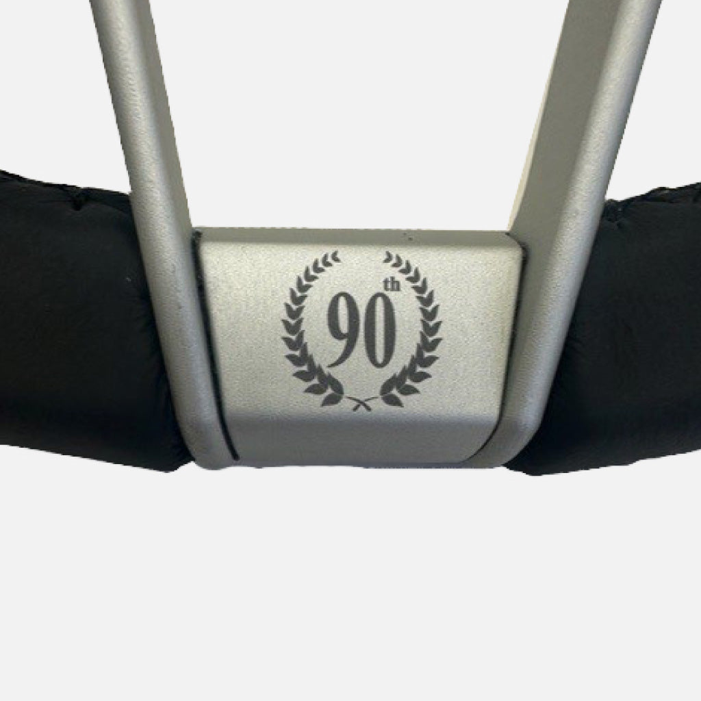 Nardi Novantesimo 90th Anniversary Steering Wheel - Black Leather Grey Spokes 355mm