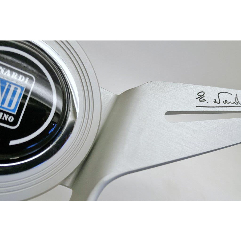 Nardi Novantesimo 90th Anniversary Steering Wheel - Black Leather Grey Spokes Ring 355mm