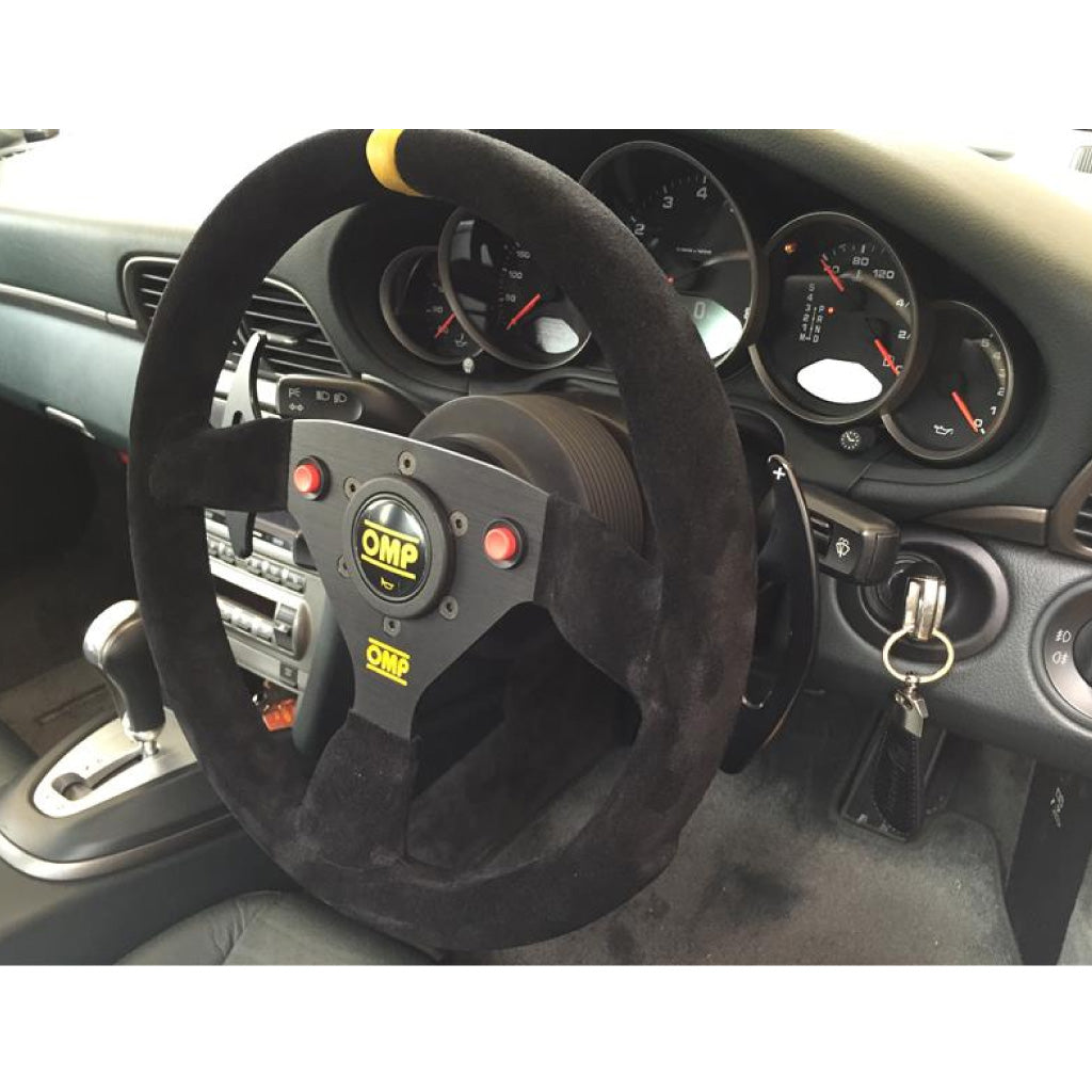 OMP 320 Alu SP Steering Wheel - Black Suede Black Spokes 320mm
