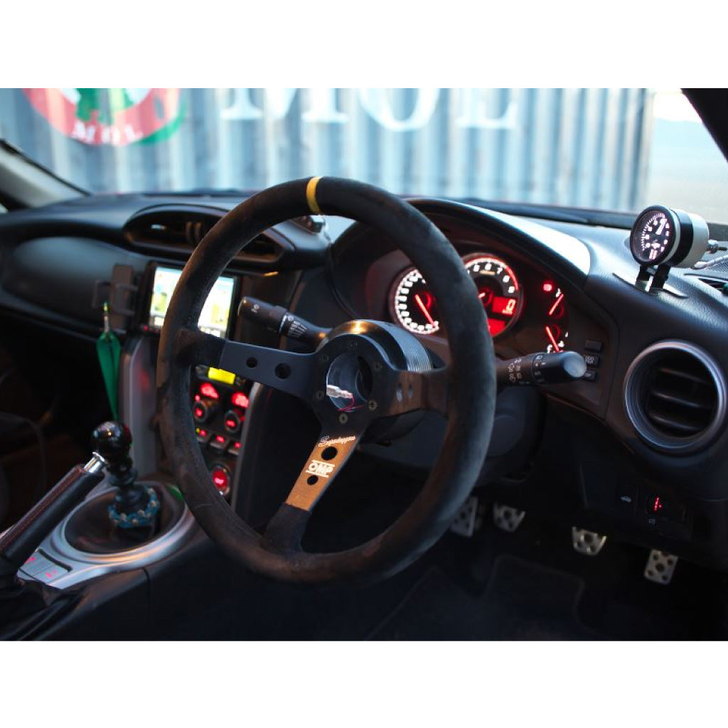 OMP CORSICA SUPERLEGGERO Steering Wheel - Black Suede Black Spokes 350mm