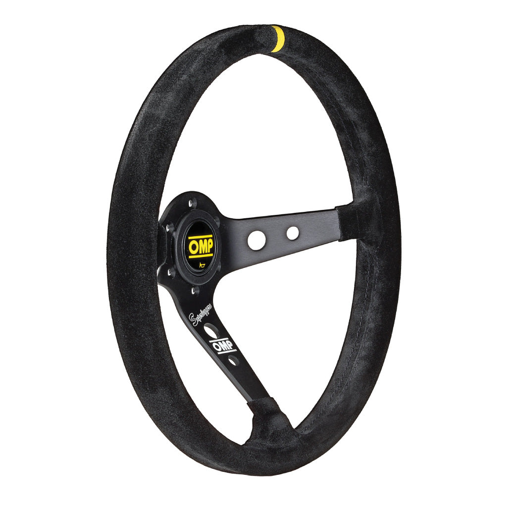 OMP Corsica OV Superleggero Steering Wheel - Black Suede Black Spokes 350mm