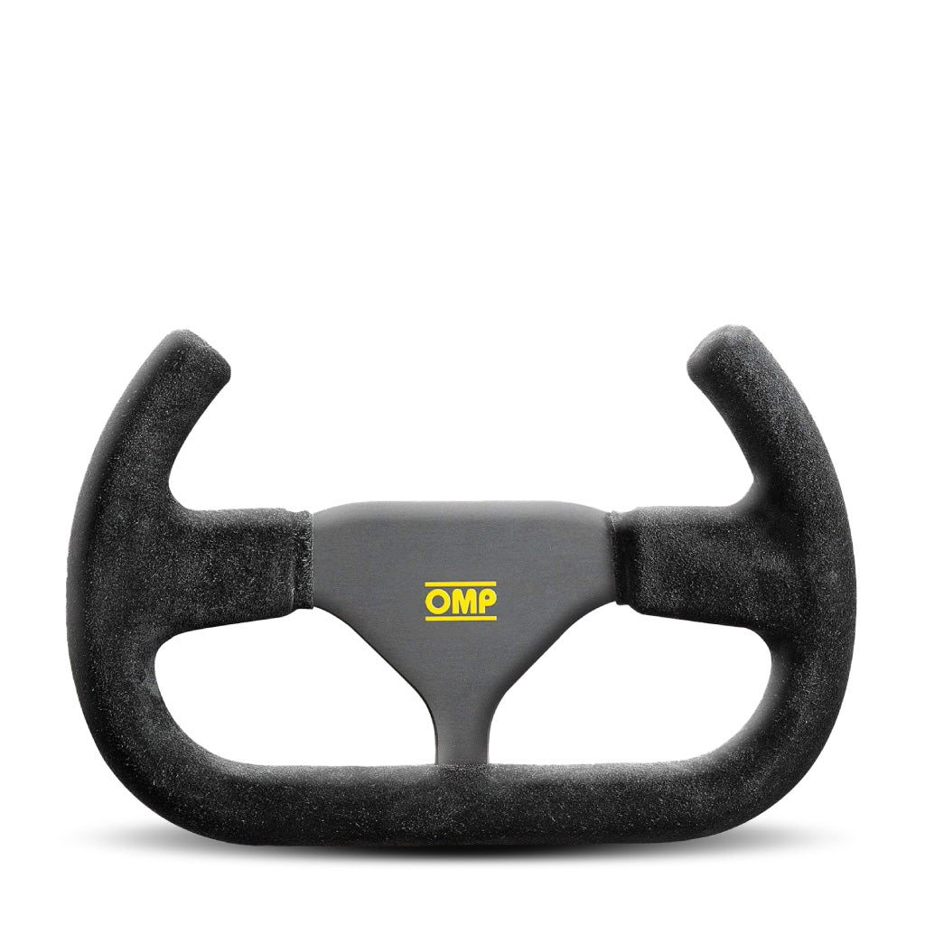 OMP Indy Open Steering Wheel - Black Suede Black Spokes 250mm