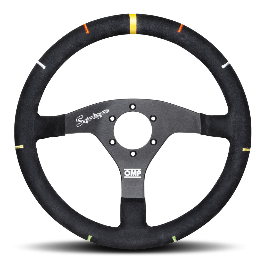 OMP Recce Superleggero Steering Wheel - Black Suede Black Spokes 350mm
