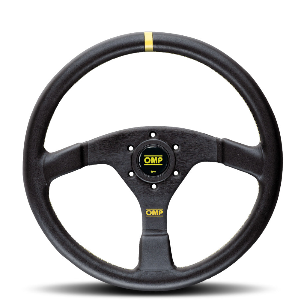 OMP Velocita 350 Steering Wheel - Black Leather Black Spokes 380mm