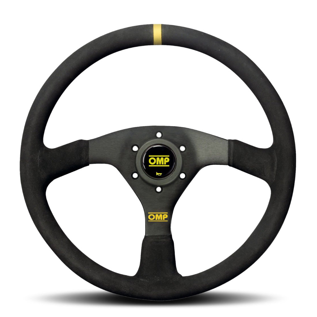 OMP Velocita 380 Steering Wheel - Black Suede Black Spokes 380mm