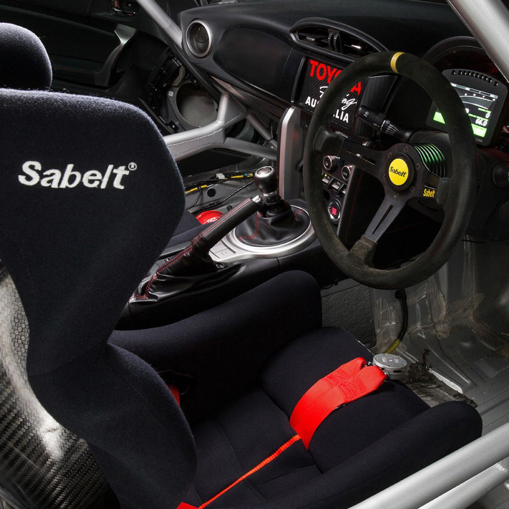 Sabelt RAC SW-465 Steering Wheel - Black Suede Black Spokes 350mm