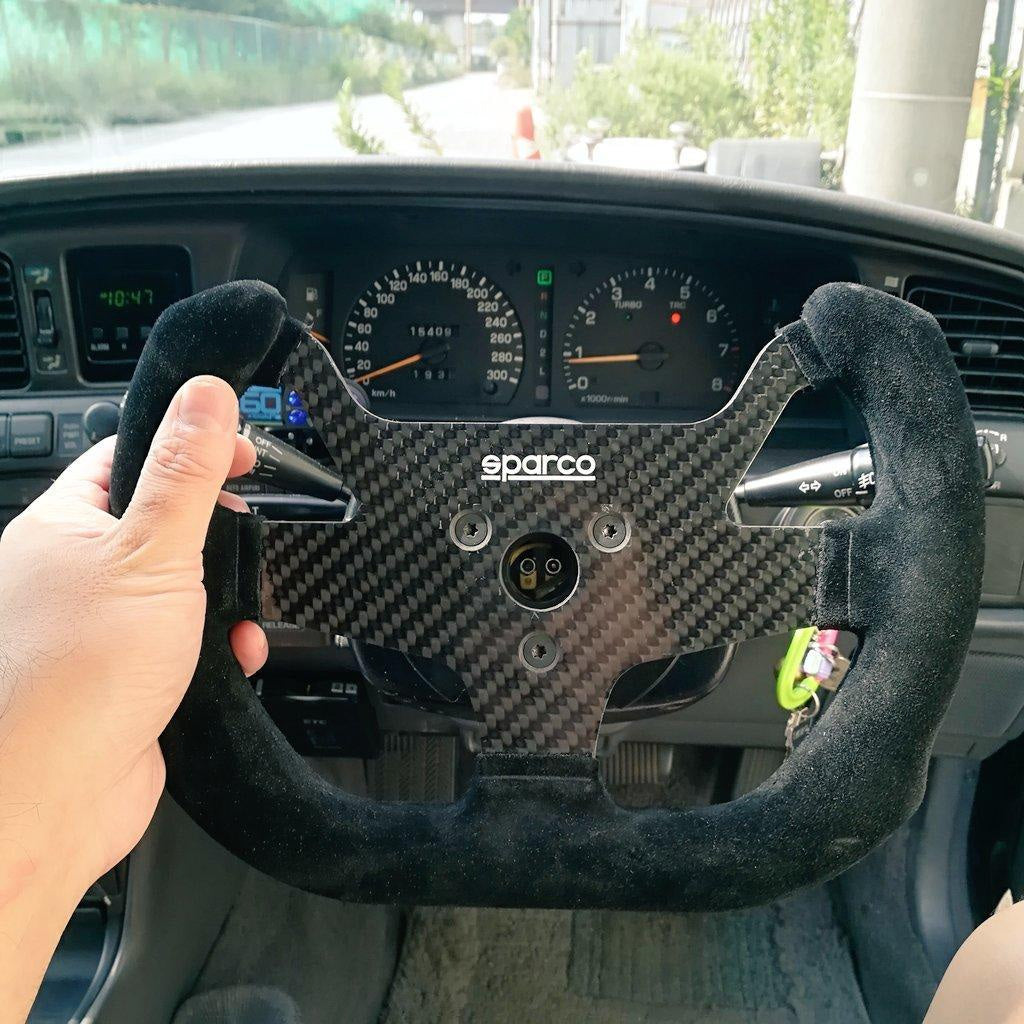 Sparco F-10 C Steering Wheel - Black Suede Carbon Spokes 270mm