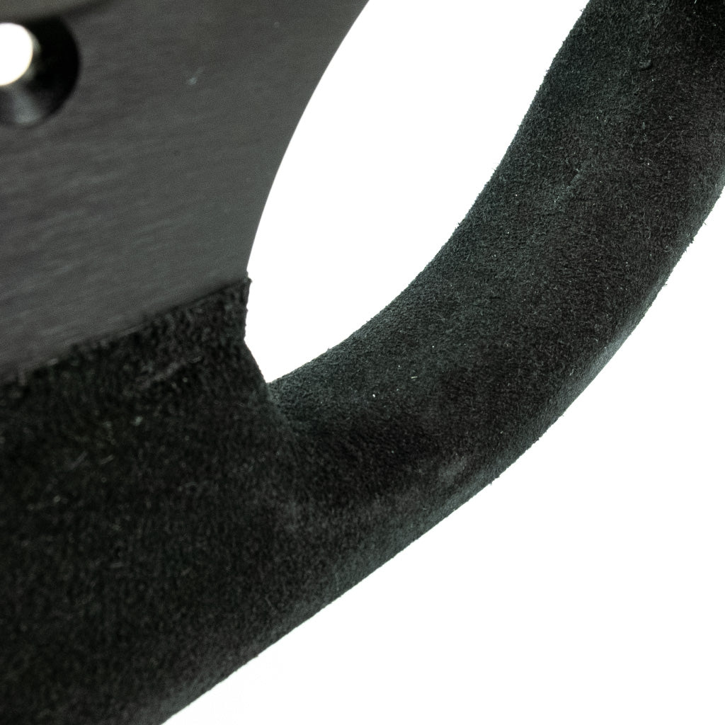 Sport Line Competition Steering Wheel - Black Suede Black Spokes 300mm