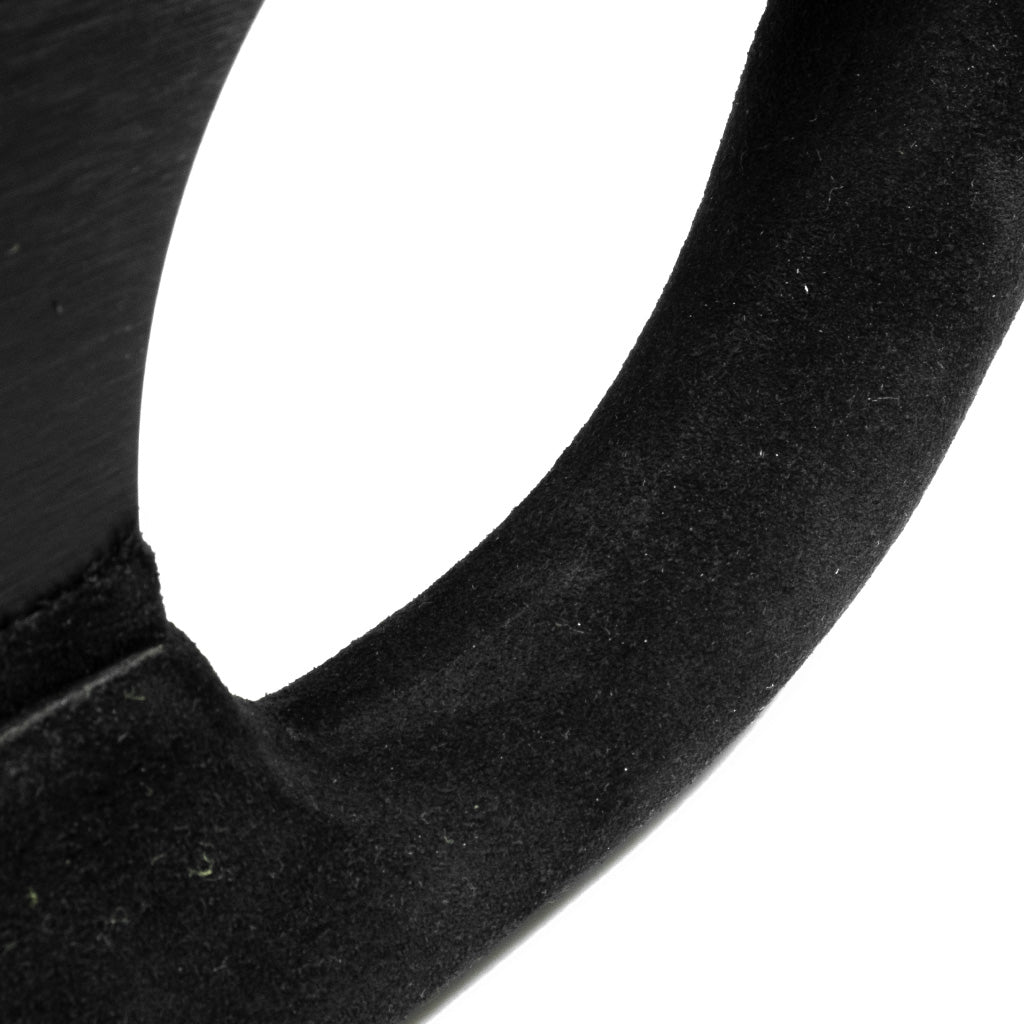 Sport Line Competition Steering Wheel - Black Suede Black Spokes Open-Top 300mm