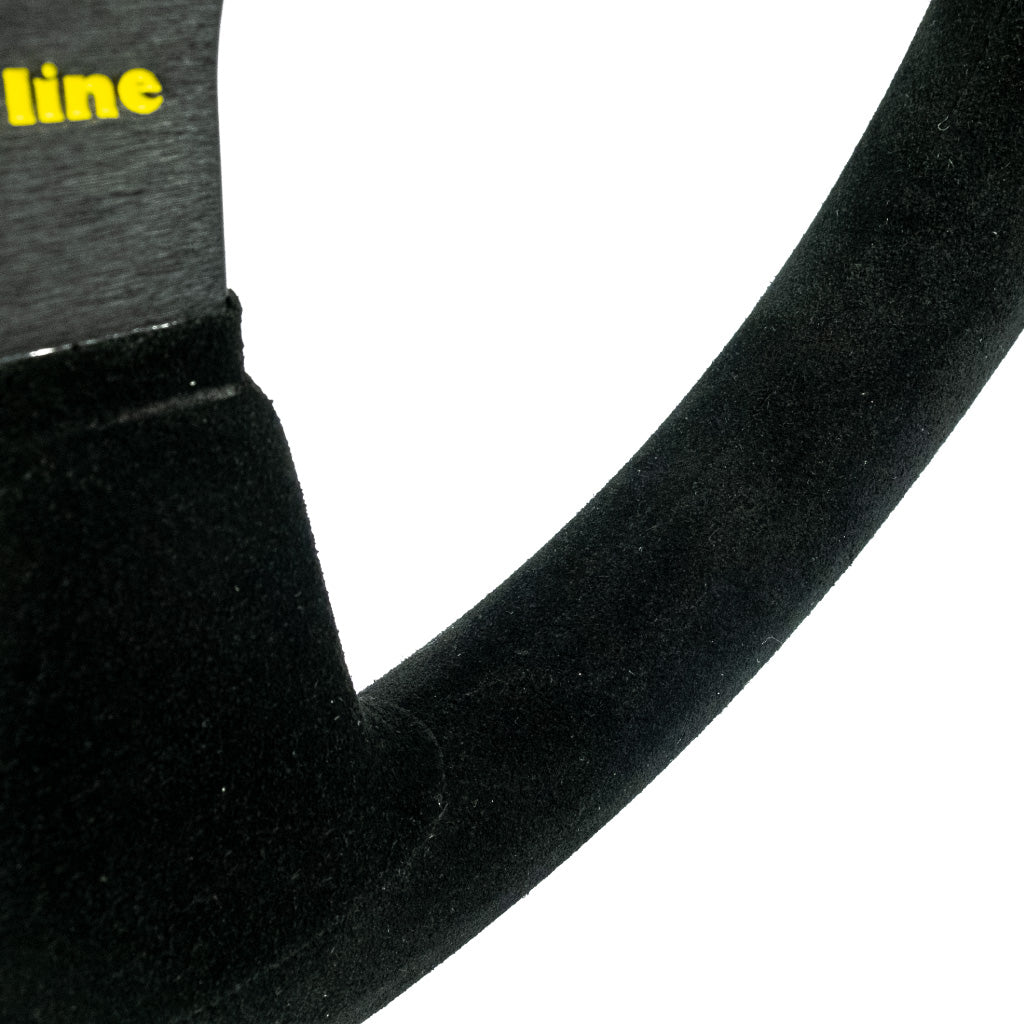 Sport Line Imola Steering Wheel - Black Suede Black Spokes 330mm
