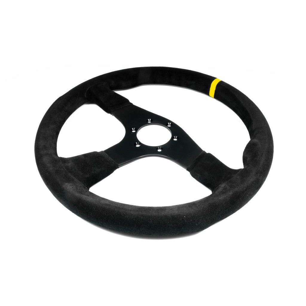 Sport Line Imola Steering Wheel - Black Suede Black Spokes 350mm