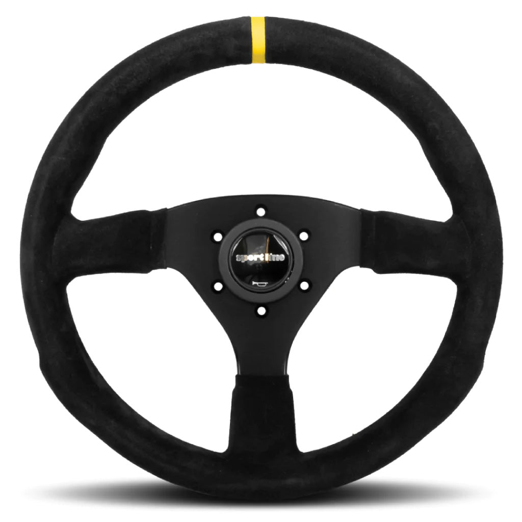 Sport Line Racing Sportivo 32A Steering Wheel - Black Suede Black Spokes 320mm
