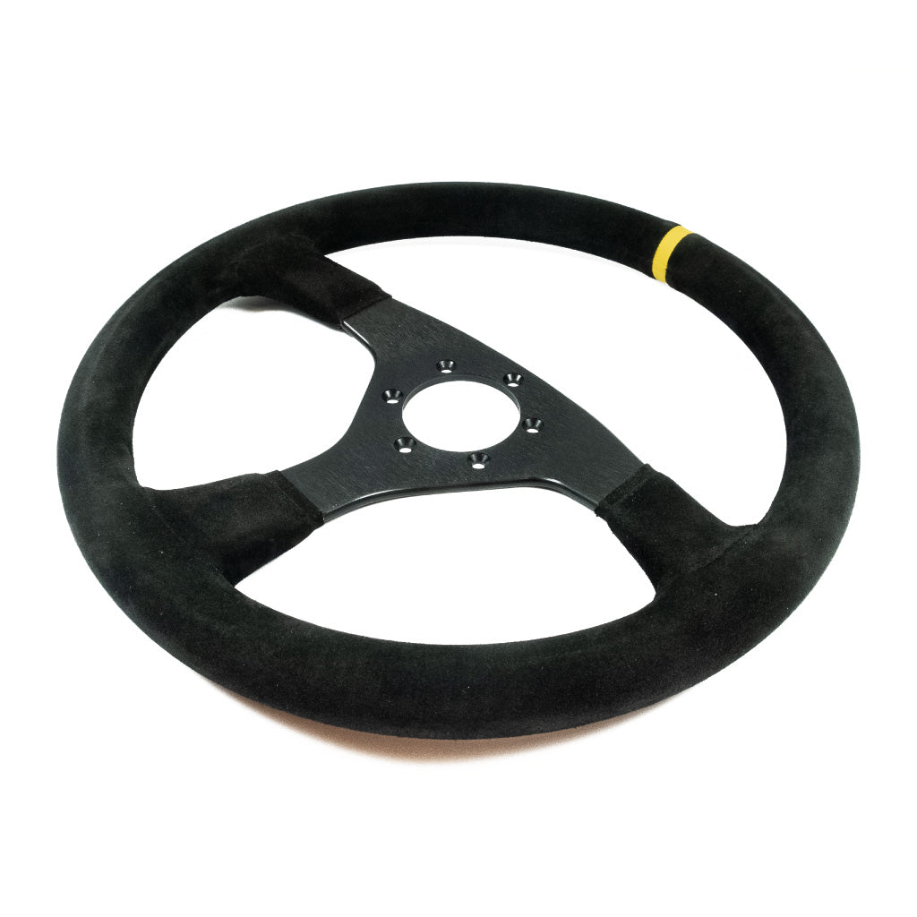 Sport Line Sprint Steering Wheel - Black Suede Black Spokes 350mm