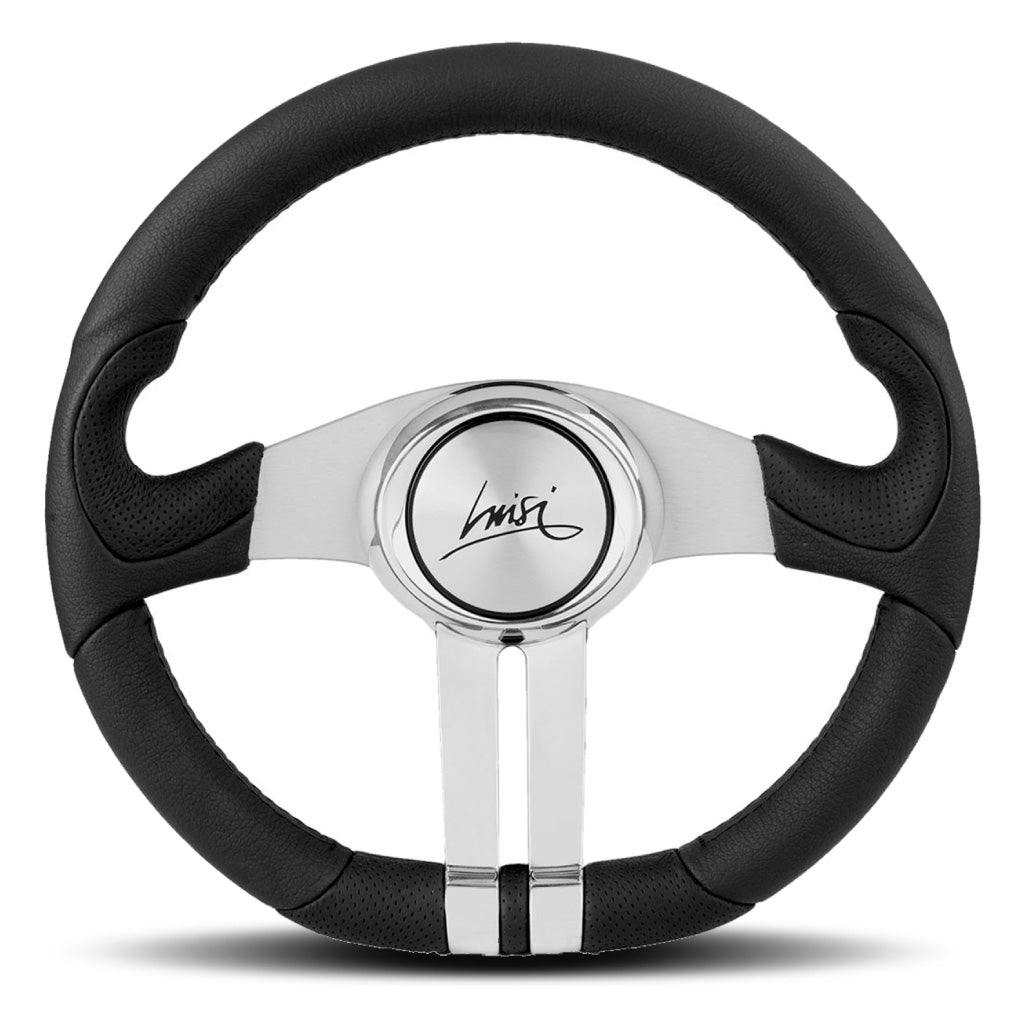 Luisi Drive Steering Wheel - Black Polyurethane Silver Spokes 320mm
