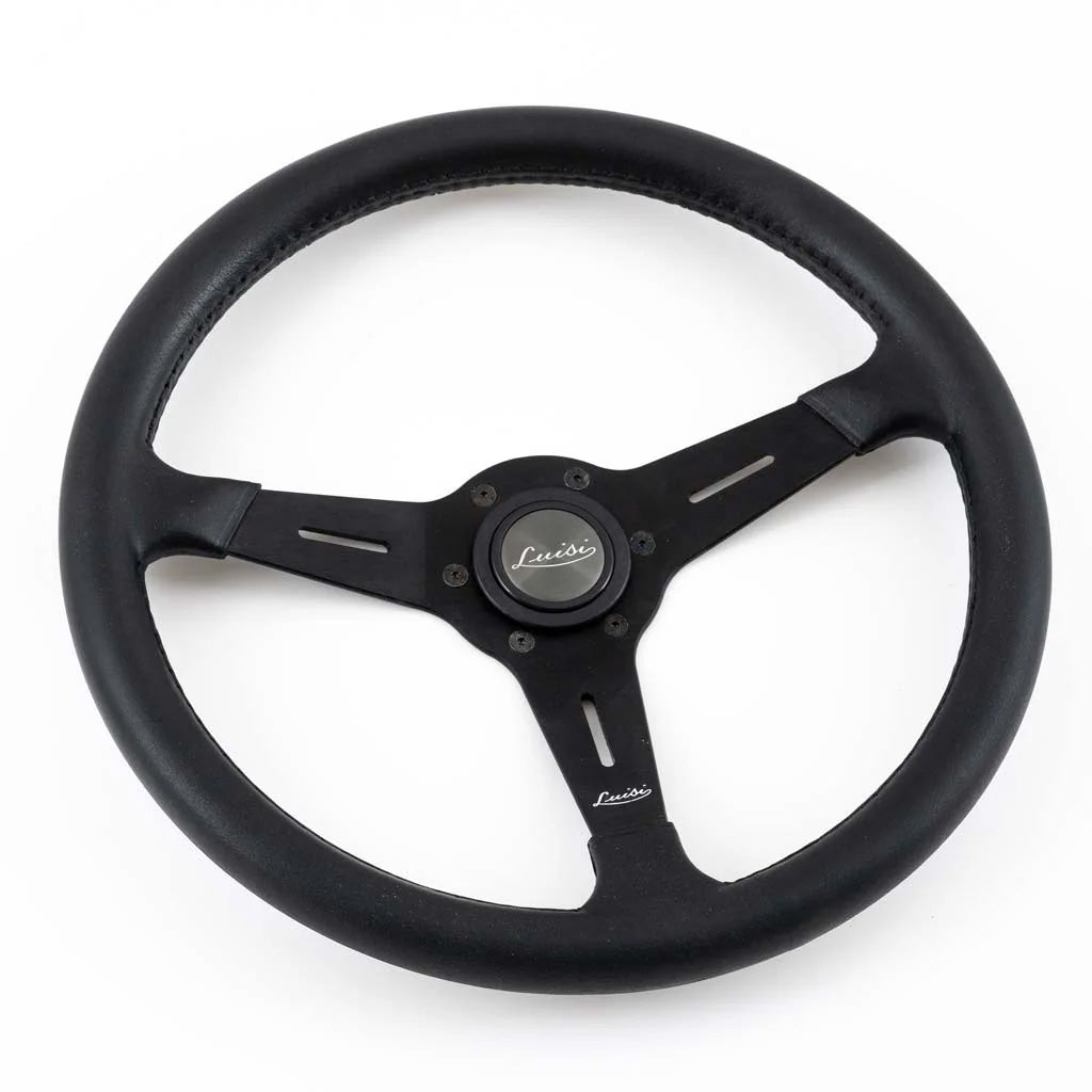 Luisi Grifon Steering Wheel Black Polyurethane Black Spokes 380mm