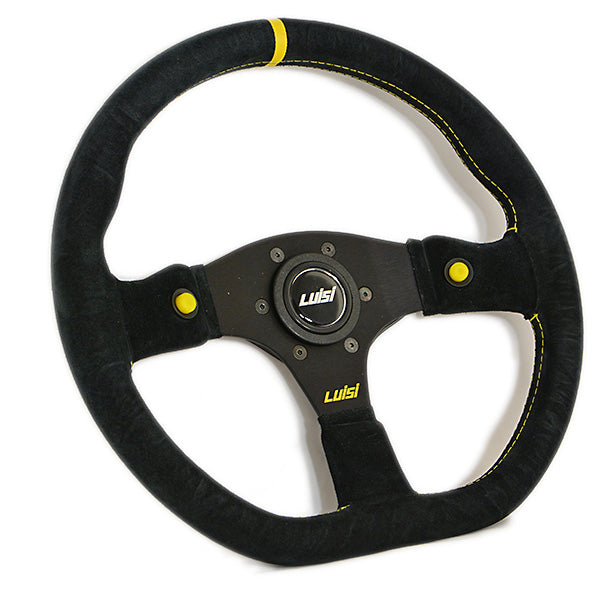 Luisi Stealth Corsa HP Steering Wheel - Black Shammy Leather Black Spo