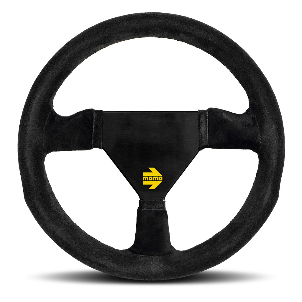 MOMO Mod. 11 Steering Wheel Black Suede Black Spokes 260mm