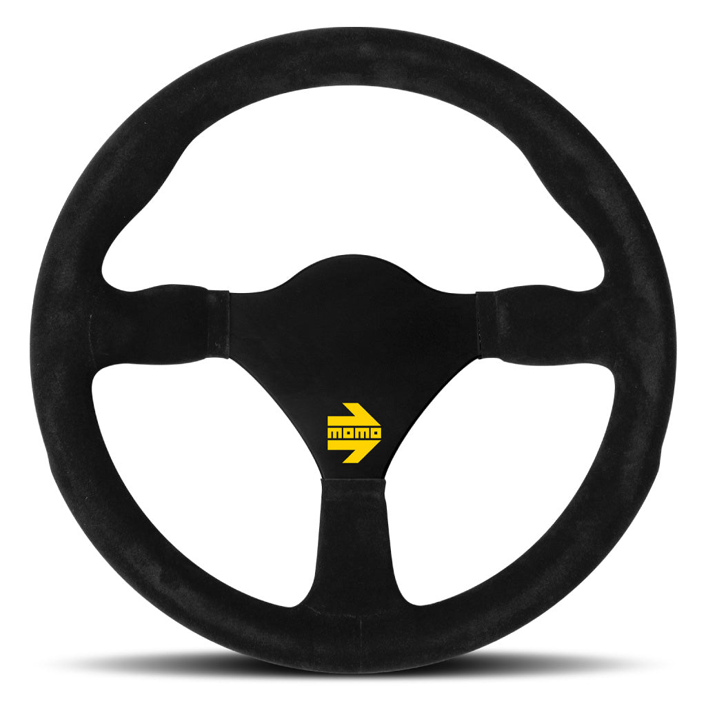 MOMO Mod. 26 Steering Wheel Black Suede Black Spokes 280mm