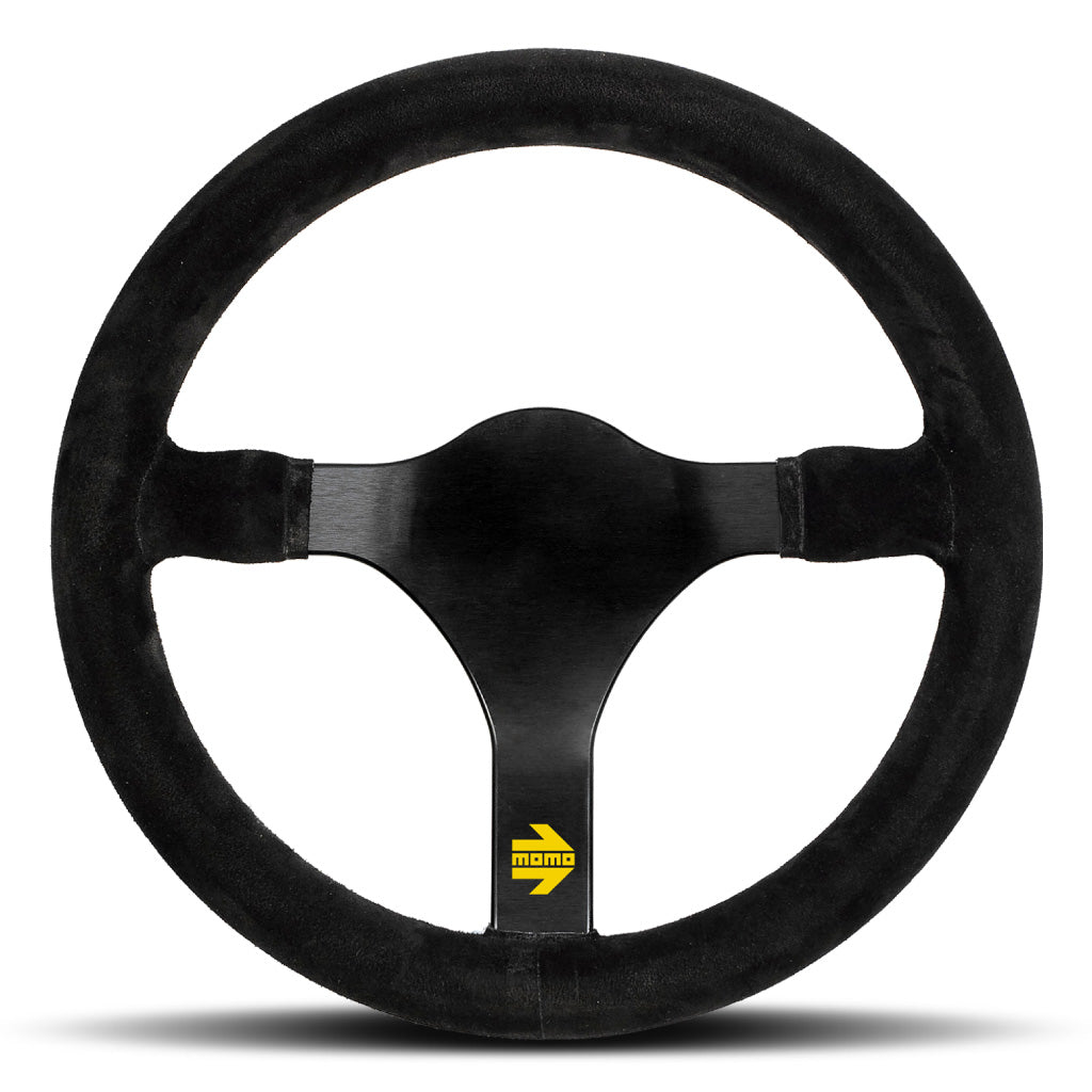 MOMO Mod. 31 Steering Wheel Black Suede Black Spokes 320mm
