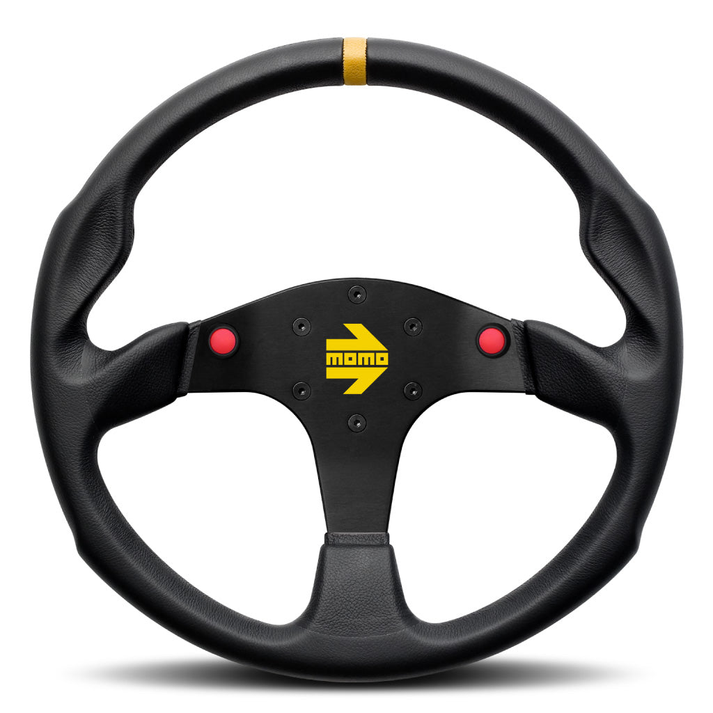 MOMO Mod. 80 EVO Steering Wheel Black Leather Black Spokes 350mm