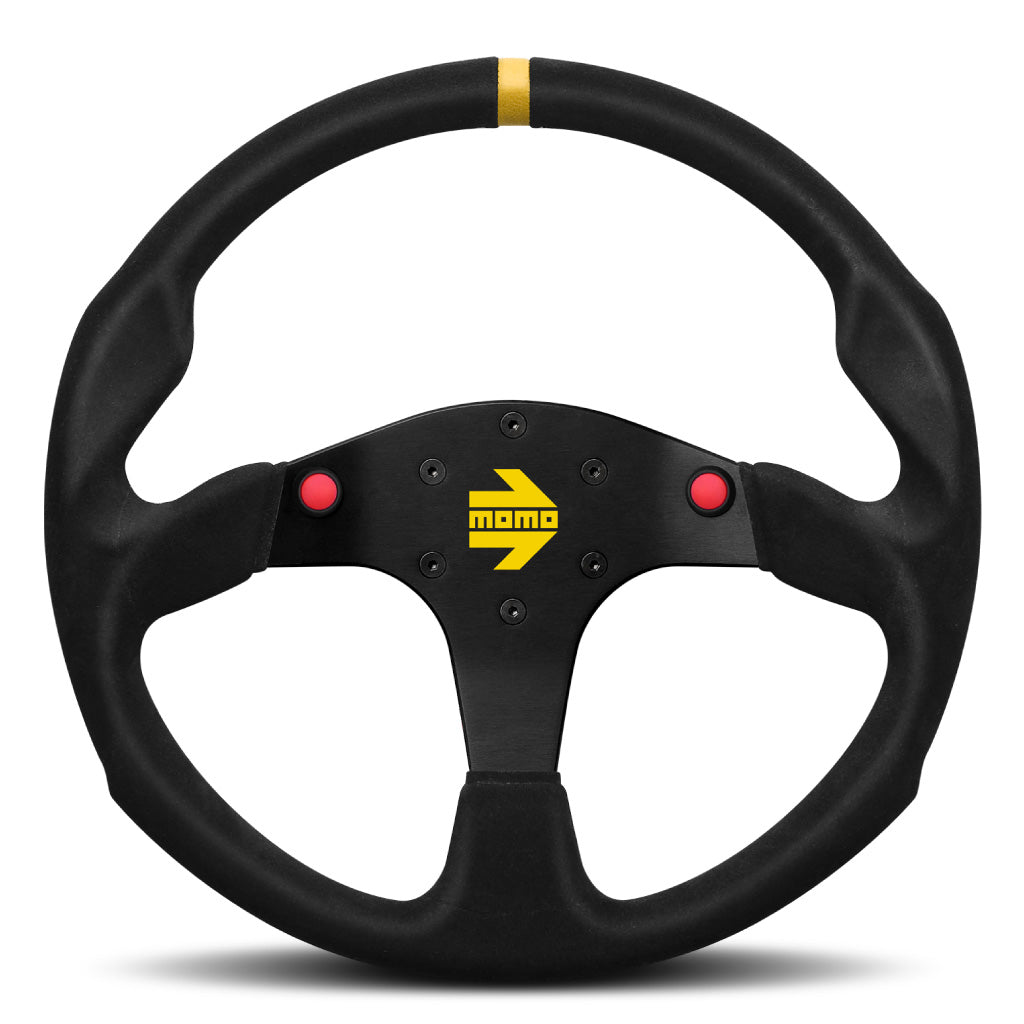 MOMO Mod. 80 EVO Steering Wheel Black Suede Black Spokes 350mm