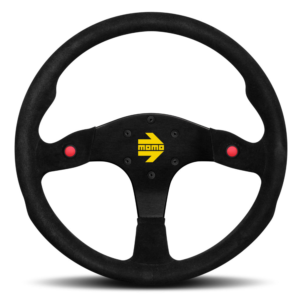MOMO Mod. 80 Steering Wheel Black Suede Black Spokes 350mm