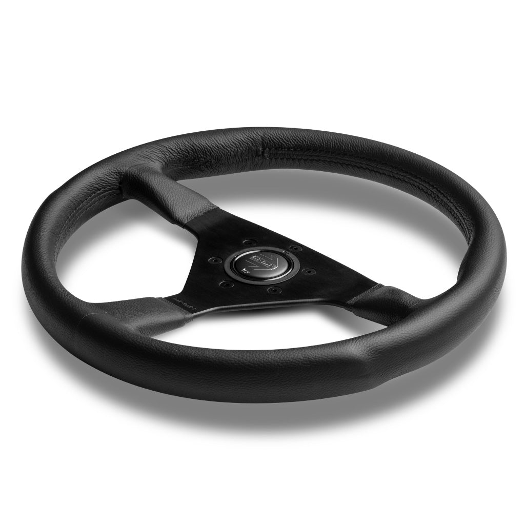 MOMO Montecarlo Steering Wheel Black Leather Black Spokes 320mm