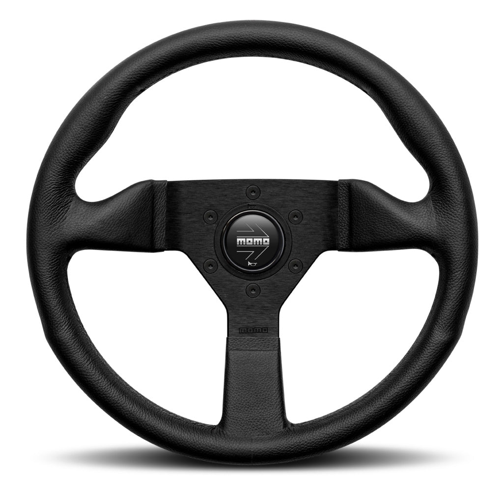MOMO Montecarlo Steering Wheel Black Leather Black Spokes 320mm