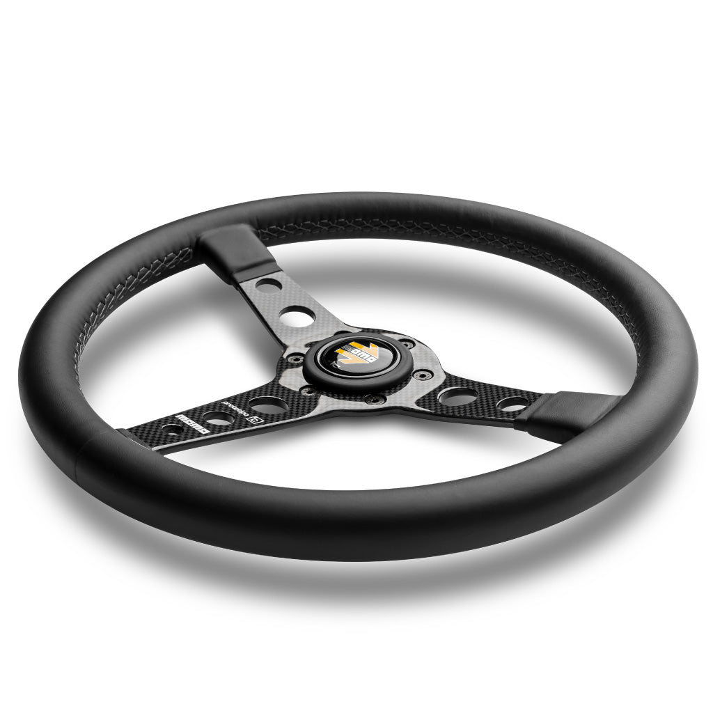 MOMO Prototipo 6C Steering Wheel Black Leather Carbon Spokes 350mm