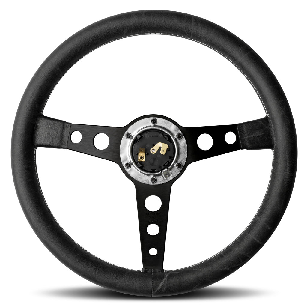 MOMO Prototipo Heritage Steering Wheel Black Leather Black Spokes 350mm