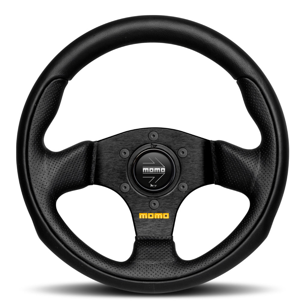 MOMO Team Steering Wheel Black Leather Black Spokes 280mm