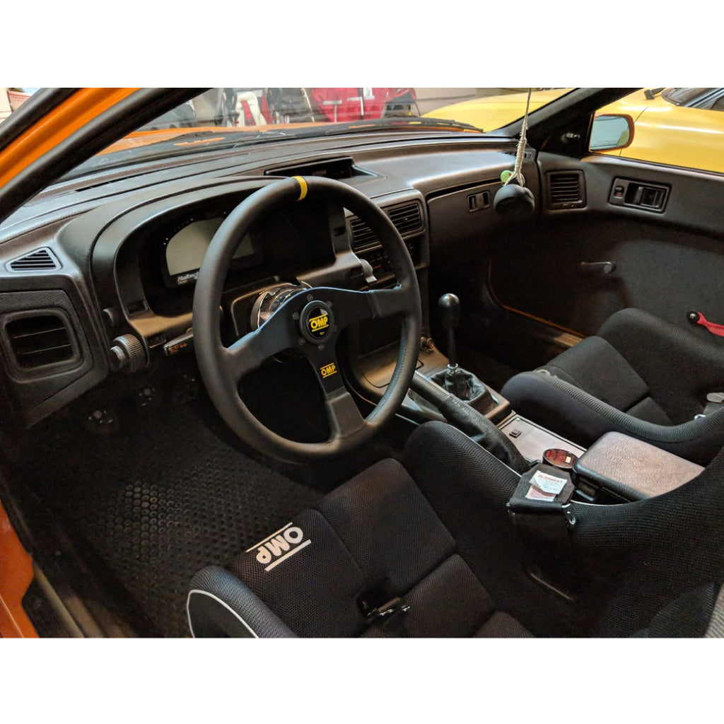 OMP Velocita 380 Steering Wheel - Black Leather Black Spokes 380mm
