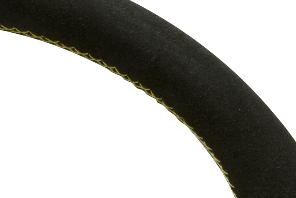 Personal Fitti Corsa Steering Wheel - Black Leather Black Spokes Yellow Stitching 350mm