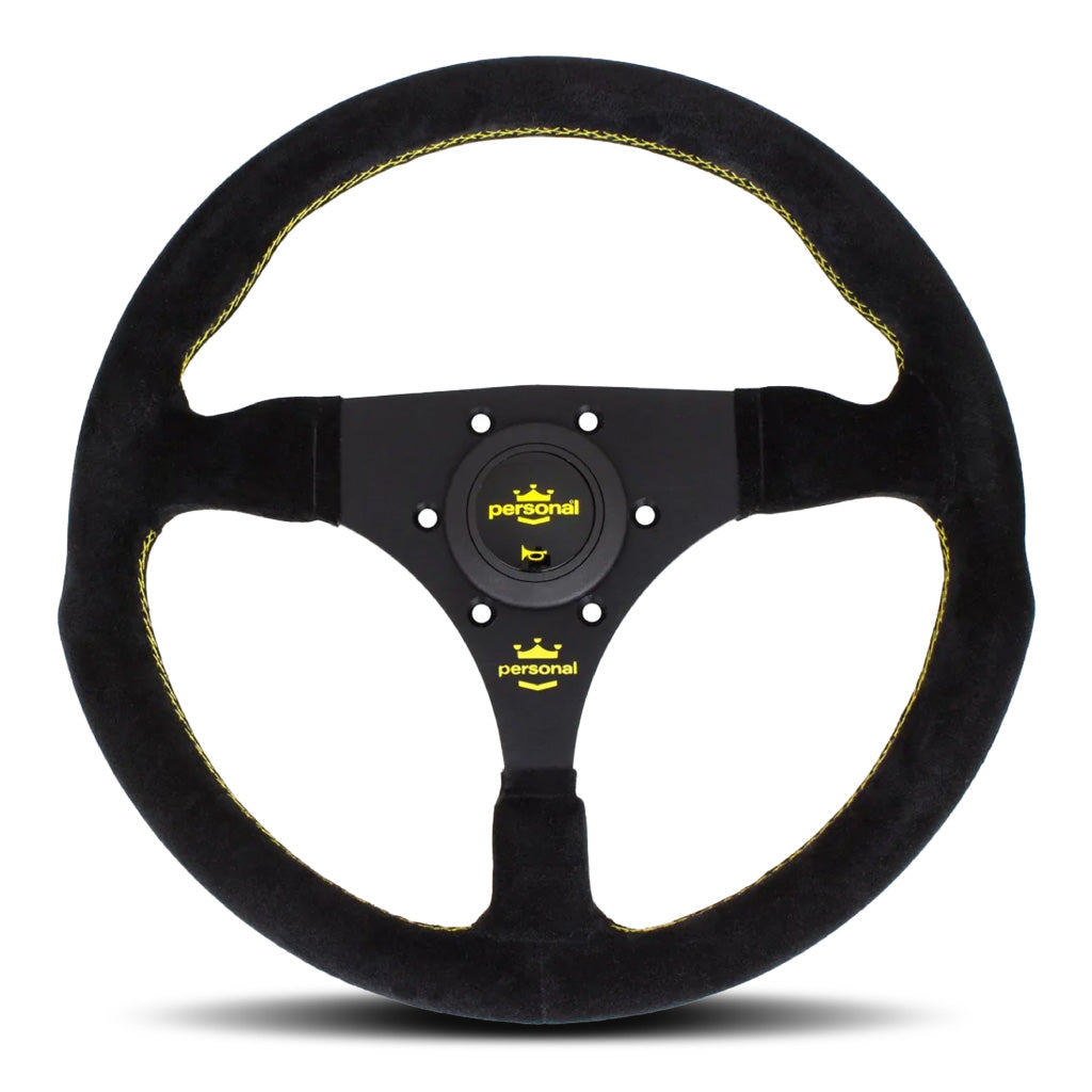 Personal Fitti Formula Racing Steering Wheel - Black Suede Black Spokes 320mm