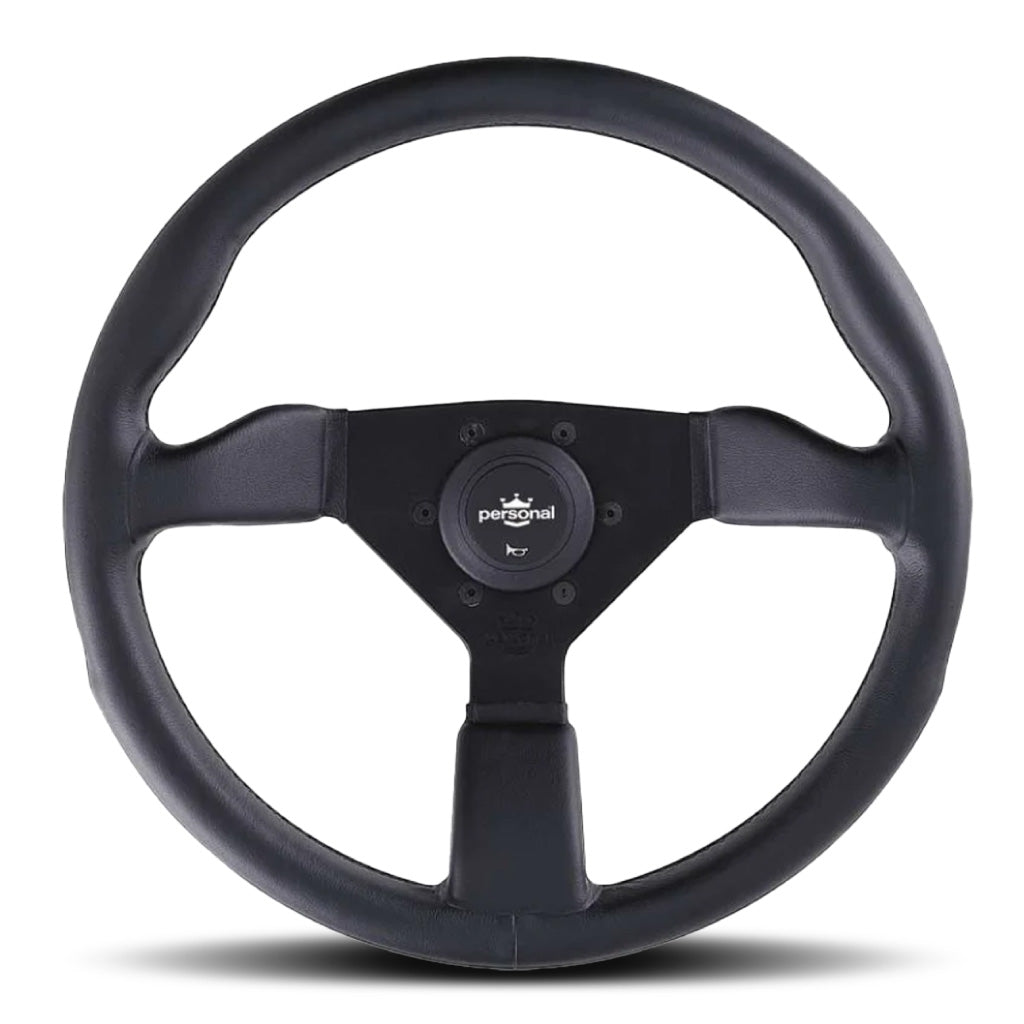 Personal Grinta Steering Wheel - Black Leather Black Spokes 350mm