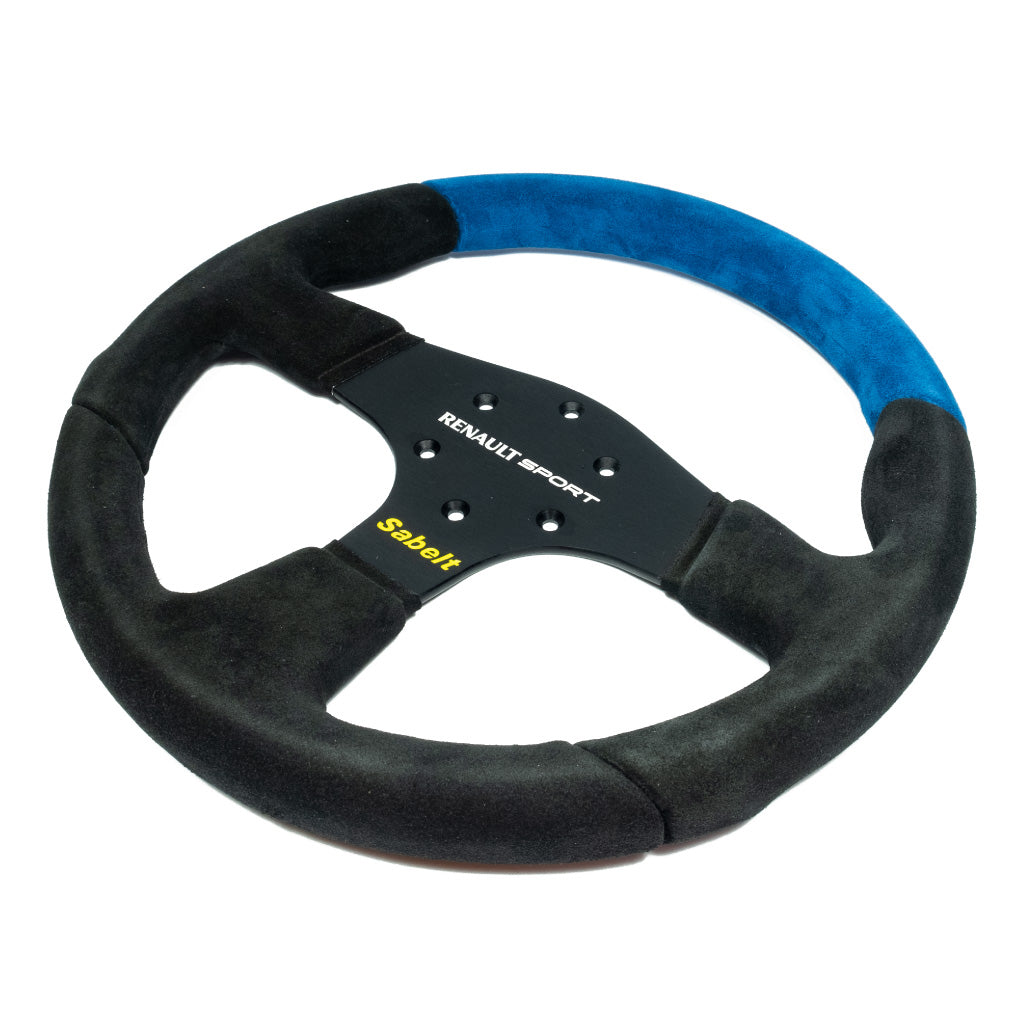 Sabelt Renault Clio Cup Race Steering Wheel - Black Blue Alcantara Black Spokes 330mm