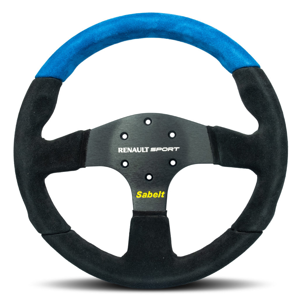 Sabelt Renault Clio Cup Race Steering Wheel - Black Blue Alcantara Black Spokes 330mm