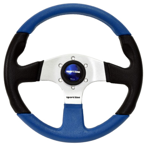 Sport Line Imola Color 2 Steering Wheel Blue/Black Polyurethane Silver Spokes 330mm