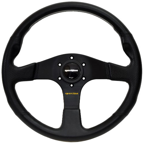 Sport Line Imola Steering Wheel Black Polyurethane Black Spokes 350mm